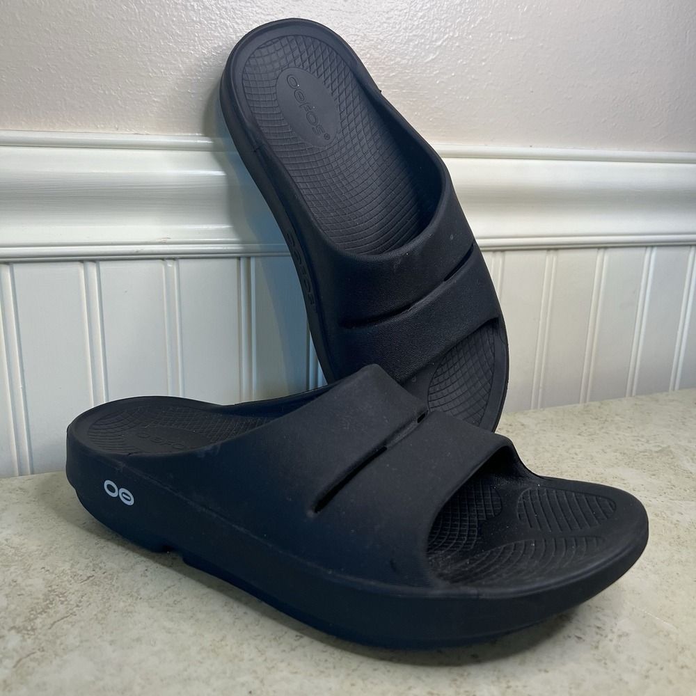 OOFOS OOriginal Matte Black Recovery Slide Sandals | Unisex Size M6/W8 / EU 39